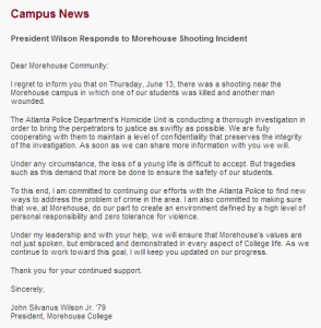 Morehouse College response